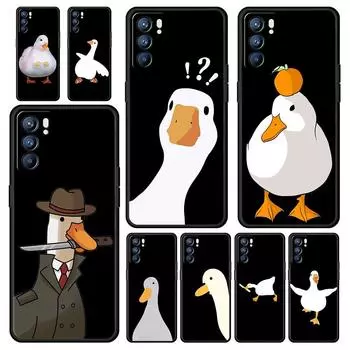Чехол для телефона Oppo Reno7 Reno6 Pro Plus A54 5G с рисунком утки-сомнения Find X6 X5 A53 A52 A9 2020 A15 A95 A17 A16 A76 A74 A57 Oppo A9 2020