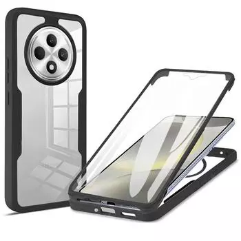 Чехол для телефона OPPO Reno 12F / Reno12 F 360 Полная защита Ударопрочный Противоударный бампер Чехол OPPO Reno 12F / Reno12 F чёрный