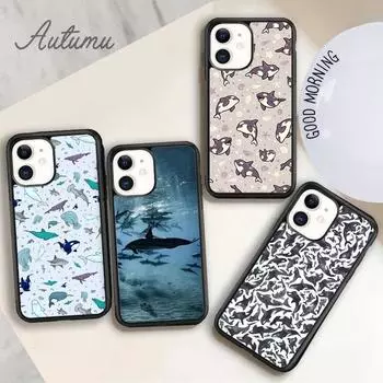 Чехол для телефона Orcas Whale для iPhone 11 12 13 14 Pro Max mini X XR XS SE 2020 5 6S 7 8 Plus Samsung Galaxy S21 S22 Cover shell iPhone 6plus
