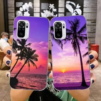 Чехол для телефона Palm Tree Sunset Ocean для Xiaomi 12 11T 10 9 Redmi Note 11 10 10S Pro Redmi 9 9A 8 Прозрачный чехол для телефона Xiaomi 12-12X