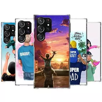 Чехол для телефона «Папа и девочка и мальчик» для Samsung Galaxy S24 S23 S22 Ultra S21 S20 Fe S10 Plus S10E S9 S8 + чехол в виде ракушки Samsung S24 Ultra