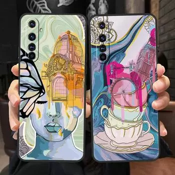 Чехол для телефона Paris Art blue Girl Flower для Realme GT Neo 2 3, чехол для Realme 9 8 5G 7 6 GT2 Pro Plus 9i 8i C21Y C3 C11 C25 C35 Realme GT Neo2
