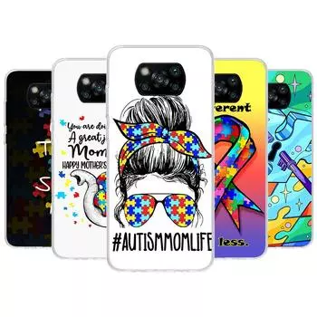 Чехол для телефона-пазла с поддержкой аутизма для Xiaomi Poco X3 Nfc X4 Gt X5 Pro M5S M4 M3 M2 F5 F4 F3 F2 F1 Mi Note 10 Fundas Shell Xiaomi Poco X5 Pro