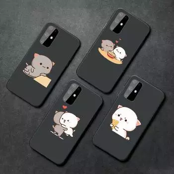 Чехол для телефона персикового цвета с котом для Samsung A21S A32 A51 A52 A71 A50 A12 S10 S20 S21 Plus Fe Ultra samsung A32 4G