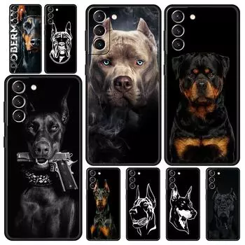 Чехол для телефона Pet Dog Pitbull для Samsung Galaxy S23 Ultra S22 S21 S20 FE 5G S10 S10E S9 S8 Plus Note 20, мягкий черный силиконовый чехол Samsung S23
