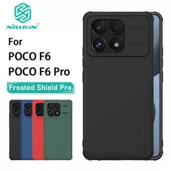 Чехол для телефона POCO F6 Pro Nillkin Super Frosted Shield Pro, жесткий ПК + ТПУ, противоударная задняя крышка POCO F6 Pro чёрный