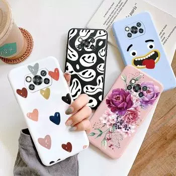 Чехол для телефона Poco X3 X3 NFC X3 Pro Защитный чехол Силиконовая задняя часть Противоударный мягкий чехол для POCO X3 Pro Синий цветок Красивый цветок celulares Сумки из ТПУ Poco X3