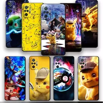 Чехол для телефона Poke-Cartoon-Pika для Redmi 9 10 9A 6 7 8 10A 10C 8A 7A 9T K40 Pro K50 9C 10 Prime K50 Armor, черный мягкий чехол Redmi 6