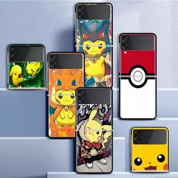 Чехол для телефона Pokemon Anime Pikachue для Samsung Galaxy Z Flip3 PC, жесткий пластиковый умный чехол, чехол для Z Flip 3 5G, чехол Caso Coqu Samsung Z Flip 3