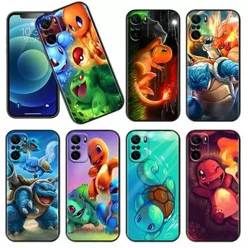 Чехол для телефона Pokemons Bulbasaur Squirtle для Xiaomi Redmi Note 12 11E 11S 11 11T 10 10S 9 9T 9S 8T Pro Plus 5G, черный чехол Redmi Note 5