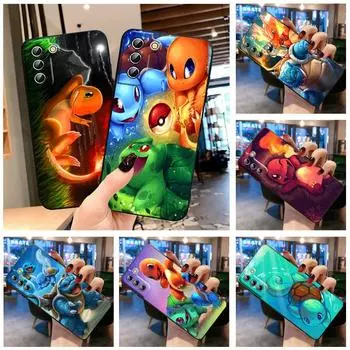 Чехол для телефона Pokemons Bulbasaur Squirtle для Samsung S23 S22 S21 S20 S10 S8 Note 20 A9 A73 A71 A53 A33 Ultra Plus FE черный Samsung S8