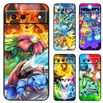Чехол для телефона Pokemons Eruption Squirtle для Google Pixel 7 6 Pro 6A 5A 5 4 4A XL 5G черный мягкий чехол Fundas Coque Cover Google Pixel 4