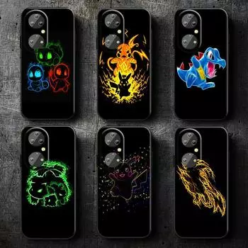 Чехол для телефона Pokemons pikachus Squirtle для Huawei P50 P40 P30 P20 Lite 5G Nova Plus 9 SE Pro 5T Y9S Y9 Prime Y6 черный TPU Y6 2019