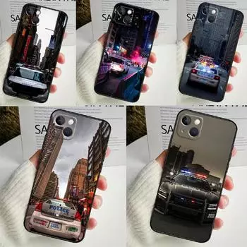 Чехол для телефона Police Car для iPhone 16 15 14 12 11 13 Pro Max 7 8 Plus X XR XS Max 13 12 Mini Cover iPhone 13 mini