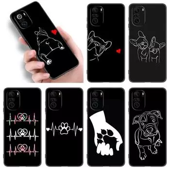 Чехол для телефона Potret Bulldog Art для Xiaomi POCO F2 F3 M2 M3 M4 X3 X4 Pro NFC F4 GT 5G F1 X2 C3 C31 C40 M5S из мягкого ТПУ черного цвета Xiaomi POCOphone F1
