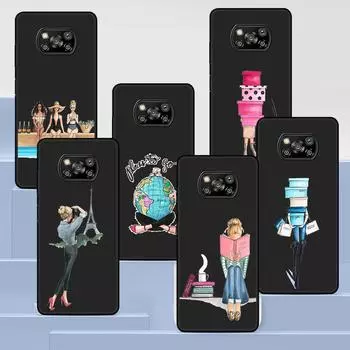 Чехол для телефона Pretty Girl Lady Travel для Xiaomi Poco X3 NFC M3 X4 Pocophone F1 M4 Pro F3 GT, мягкий силиконовый черный чехол Pocophone F1
