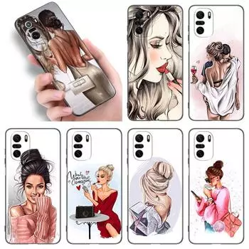 Чехол для телефона «Принцесса с любовью для девочек» для Xiaomi POCO F2 F3 M2 M3 M4 X3 X4 Pro NFC F4 GT 5G F1 X2 C3 C31 C40 M5S, мягкий черный чехол из ТПУ Xiaomi POCOphone F1