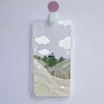 Чехол для телефона Прозрачный мягкий Для iPhone 12 11 13 7 8 6 s plus x xs xr pro max mini Картина маслом станция овца Оригинальный чехол своими руками iphone 11 pro