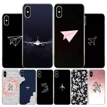 Чехол для телефона «Путешествие по миру» с бумажным самолетом для Apple iPhone 11 12 13 14 Pro 7 XR X XS Max 6 6S 8 Plus + Mini 5 SE Soft с принтом iPhone 11