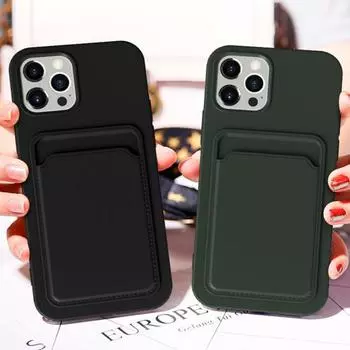 Чехол для телефона Пыленепроницаемый мягкий противоударный чехол для мобильного телефона из ТПУ с гнездом для карт задняя панель телефона iPhone для 14/14 Pro/14 for iPhone 14 Pro Max чёрный