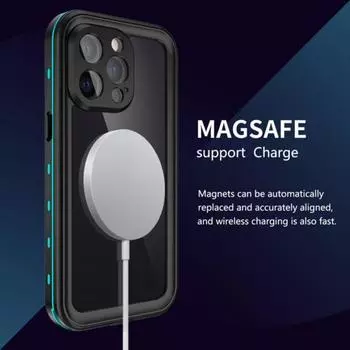 Чехол для телефона, пылезащитный, водонепроницаемый, с защитой от падения, поддержка зарядки, беспроводное покрытие, мобильный телефон для Iphone 13 чёрный