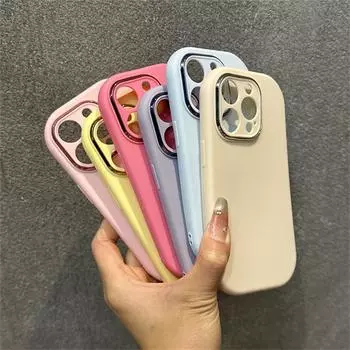 Чехол для телефона ярких цветов для пар iPhone 11 12 13 14 15 Pro Max X XR XS Max 7 8 15 Plus, простой однотонный мягкий силиконовый чехол на заднюю панель For iPhone X