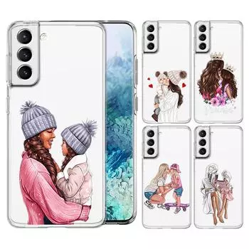 Чехол для телефона Queen Hair Baby Mom Girl для Samsung Galaxy S22 S21 S20 FE Ultra 5G S10 S10E S9 S8 Plus Note 10 20, мягкий прозрачный чехол Samsung S10e