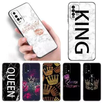 Чехол для телефона Queen King Crown Marble для Xiaomi Redmi Note 11 10 9 8 Pro 11T 5G 10T 10S 9S 9T 9i 9C 9A 8T Мягкий черный чехол из ТПУ Redmi 8