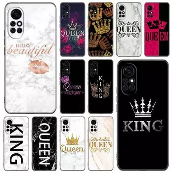 Чехол для телефона Queen King Crown Marble для Huawei Honor 60 50 SE 30S Mate 30 20 10 Lite 40 Nova 9 8 Pro Y60 8i 7i 7SE 5T Premium Huawei Nova 5T