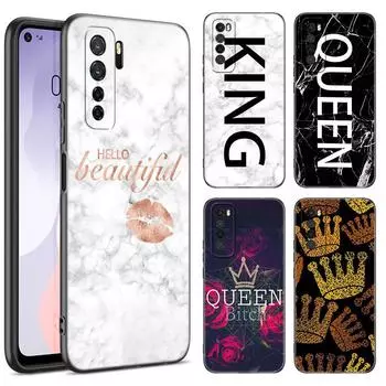 Чехол для телефона Queen King Crown Marble Black для Huawei Nova 8 9 10 SE 11 Ultra 12 Pro 7i 8i 11i 11E Y70 Plus Y60 Y61 Y71 Y90 Y91 Huawei Nova 9