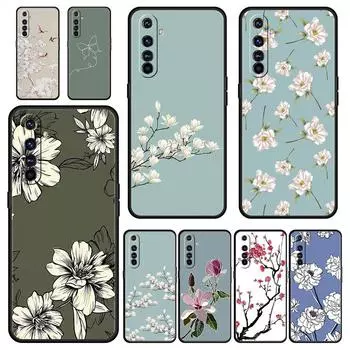 Чехол для телефона Realme 12 11 10 9 8 5G 7 6 GT5 GT3 GT2 Pro Plus C21 C11 C25 C35 для Realme GT Neo 2 3 3T 5 Cover Flower Realme 6 Pro