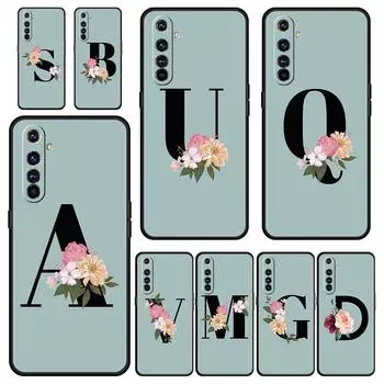 Чехол для телефона Realme 12 11 10 9 8 5G 7 6 GT5 GT3 GT2 Pro Plus C21 C11 C25 C35 для Realme GT Neo 2 3 3T 5 крышка цветок буквы S Realme GT Neo 3