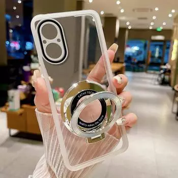 Чехол для телефона Realme 12 Lite 12 Pro Plus P1 Pro 5G Прозрачный противоударный мягкий чехол с магнитным держателем-подставкой Полная защитная пленка для камеры Realme 12 Lite чёрный