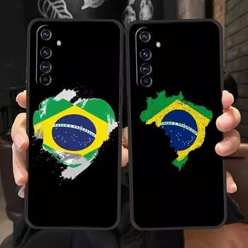 Чехол для телефона Realme GT Neo 2 3 с бразильским флагом Бразилии Realme 9 8 5G 7 6 GT2 Pro Plus 9i 8i C21Y C3 C11 C25 C35 Realme 6 Pro
