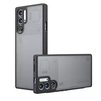 Чехол для телефона Red Magic 9S Pro+ Plus / 9 Pro / 9 Pro+ Plus / 10 Pro+ Plus /Magic 8 Pro Матовый полупрозрачный твердый чехол из поликарбоната + мягкий чехол из ТПУ nubia Red Magic 10 Pro чёрный