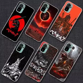 Чехол для телефона Red Sun Guts Berserk с аниме для Xiaomi Redmi Note 9s 8 11 7 9 10 Pro 10s 11s, прозрачный чехол Red mi Note 8Pro K40, чехлы Redmi Note 7