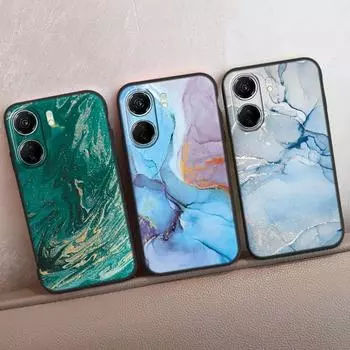 Чехол для телефона Redmi 13C 4G 12C A3 A2 A1 Plus Note 13 Pro для Xiaomi 14 13 Poco C65 X6 X3 Pro, модный противоударный бампер с мраморным рисунком, черный чехол Xiaomi Poco X3