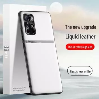 Чехол для телефона Redmi Note 11 5G из жидкой кожи: Защитный чехол от падений и обрастания, цельный. Redmi Note 11 5G вишня розовый