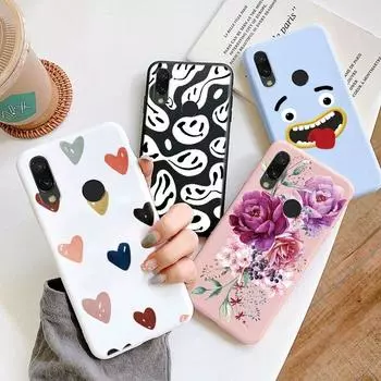 Чехол для телефона Redmi Note 7, защитный силиконовый чехол для Redmi 7, розовое цветочное облако, мягкий ТПУ с узором, розовые противоударные мягкие красивые цветочные сумки Redmi 7