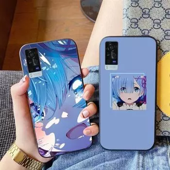 Чехол для телефона Rem Anime Cute Girl для VIVO Y95 Y93 Y31 Y20 V19 V17 V15 Pro X60 NEX Мягкий черный чехол для телефона VIVO Y95