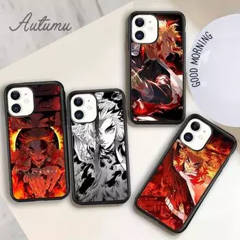 Чехол для телефона Rengoku Kyoujurou Demon Slayer для iPhone 11 12 13 14 Pro Max mini XR XS SE 2020 7 8 Plus Samsung S21 S22 iPhone 6plus