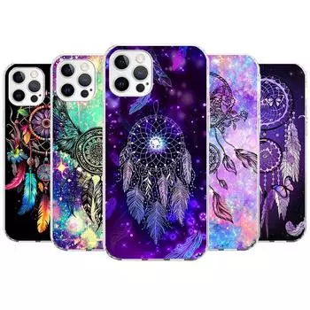 Чехол для телефона Retro Feather Dreamcatcher для Apple iPhone 11 12 13 15 14 Pro 7 XR X XS Max 8 Plus + Mini SE с индивидуальным принтом, мягкий, C iPhone 15