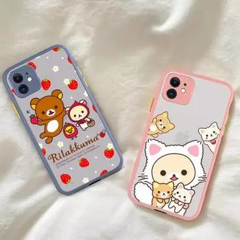 Чехол для телефона Rilakkuma для iPhone X XR XS 7 8 Plus 11 12 13 pro MAX 13mini, полупрозрачный матовый чехол iphone 7 or 8