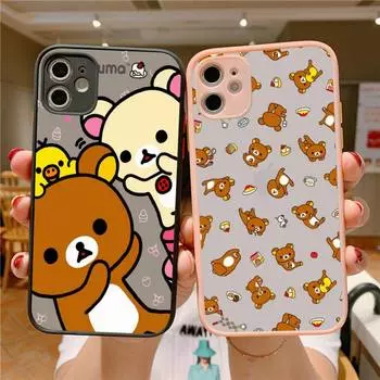 Чехол для телефона Rilakkuma для iPhone X XR XS 7 8 Plus 11 12 13 pro MAX 13mini, полупрозрачный матовый чехол iphone 7 or 8