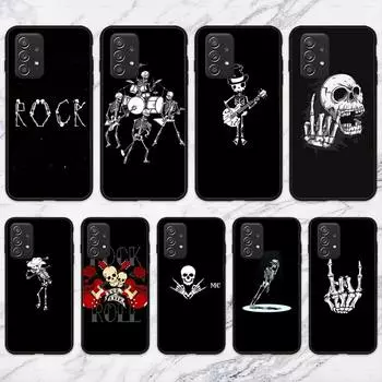 Чехол для телефона Rock Roll Skull для Samsung Galaxy A02 A12 A21 A22 A32 A41 A42 A51 A71 A72 Shell SamsungA714g