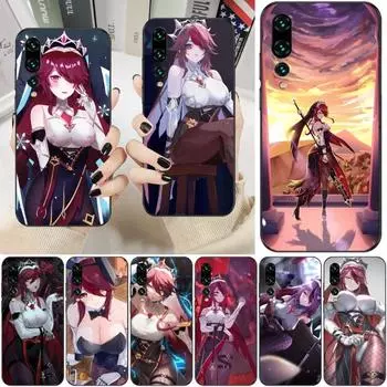 Чехол для телефона Rosaria Genshin Impact для Huawei P50 P40 P30 Pro Lite P Smart 2021 2019 Magic 3, мягкий черный чехол для телефона Huawei P50