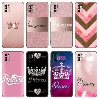 Чехол для телефона «Розовое золото, розовый, принцесса, королева» для Xiaomi Redmi Note 7, 8, 8T, 9, 9S, 10, 10S, 10T, 11, 11S, 4G, 11E, 11T Pro, 5G, мягкий черный чехол Note 11 Pro China