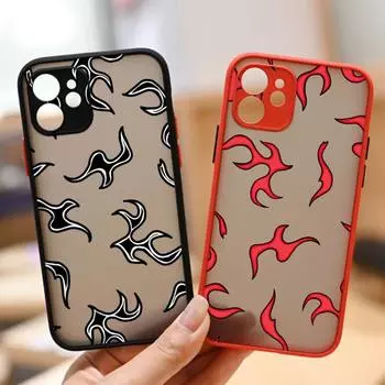 Чехол для телефона RUICHI Flame Fire для iPhone13 12 Mini 11 Pro XS Max X XR 7 8 Plus, полупрозрачный матовый чехол iPhone11PRO