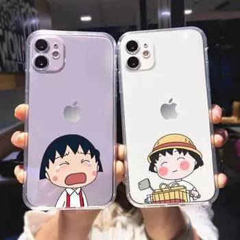 Чехол для телефона RUICHI с милым чиби Маруко Чан для iPhone 11 12 Mini 13 Pro XS Max X 8 7 6s Plus 5 SE XR iPhone11