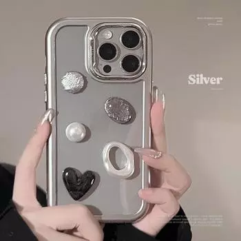 Чехол для телефона с 3D-черным драгоценным камнем 15promax